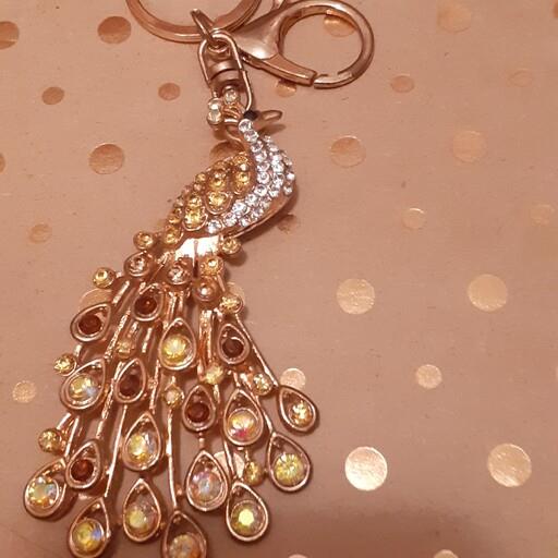 جاکلیدی نگین دار  طاووسی کد 8989